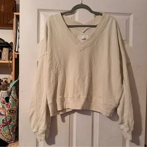 Aerie Cream V-Neck Pullover